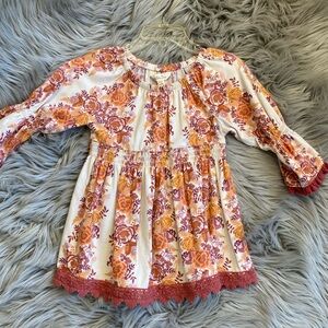 Matilda Jane Orange and Pink Floral Blouse